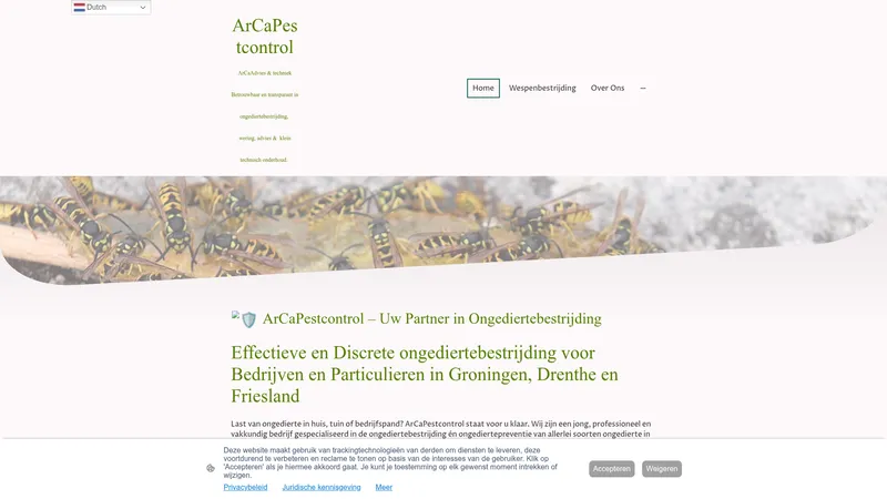 Website van ArCa Pestcontrol