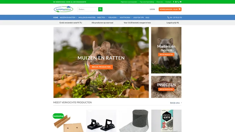 Website van bestrijdingsland