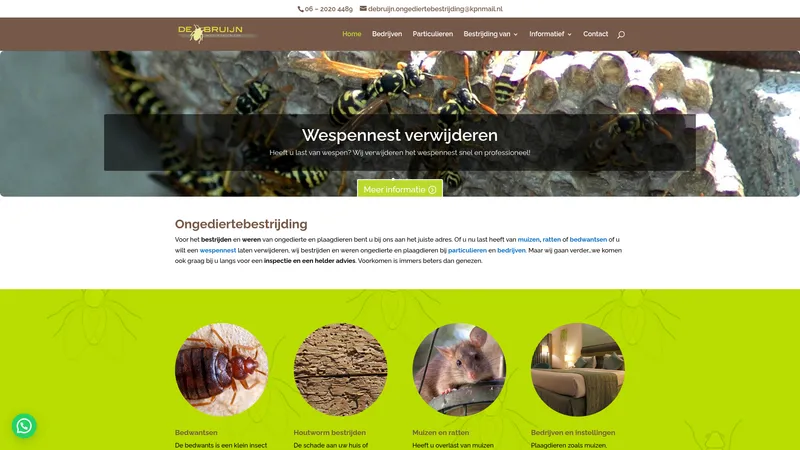 Website van De Bruijn Ongediertebestrijding