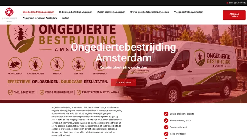 Website van Ongediertebestrijding Amsterdam