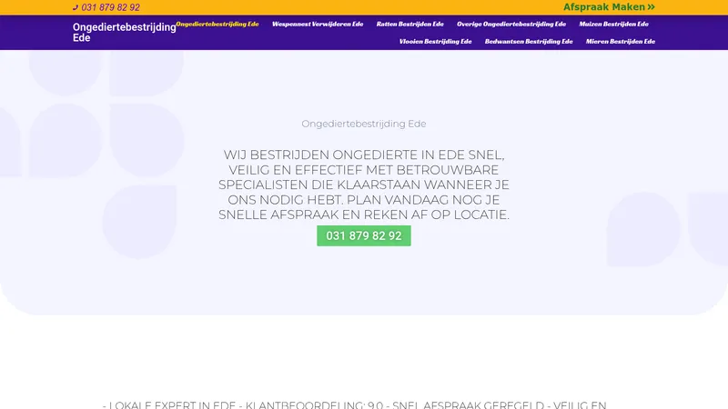 Website van Ongediertebestrijding Ede