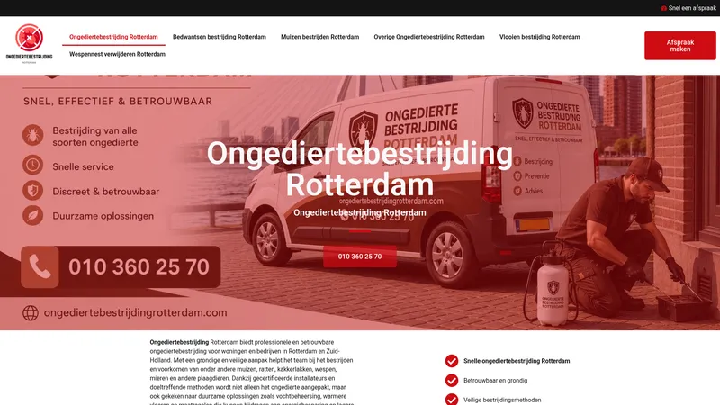 Website van Ongediertebestrijding Rotterdam