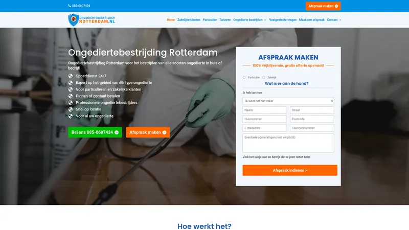 Website van Ongediertebestrijding Rotterdam
