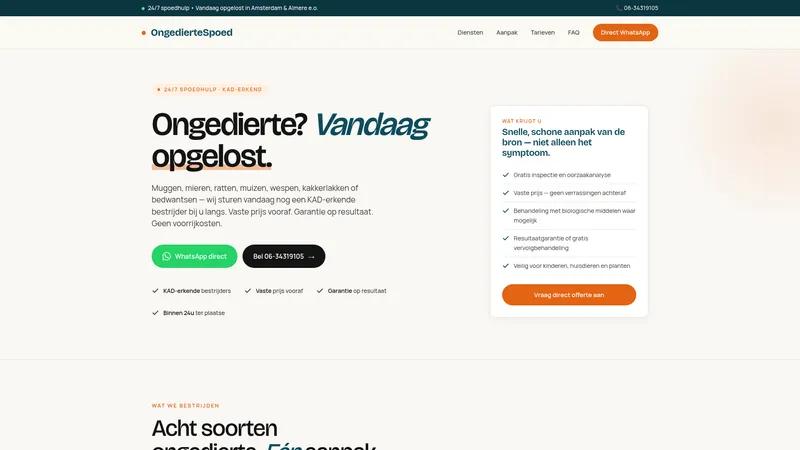 Website van OngedierteSpoed