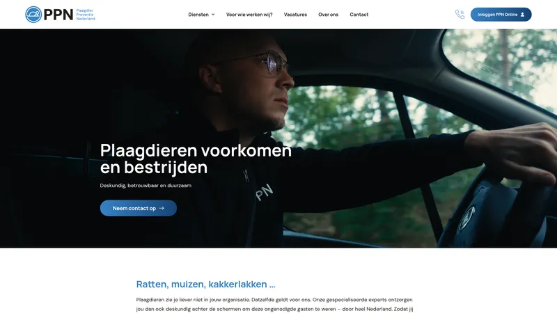 Website van Plaagdier Preventie Nederland