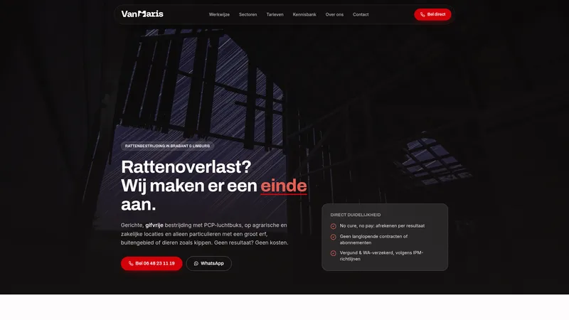 Website van Ratten bestrijding van Maris