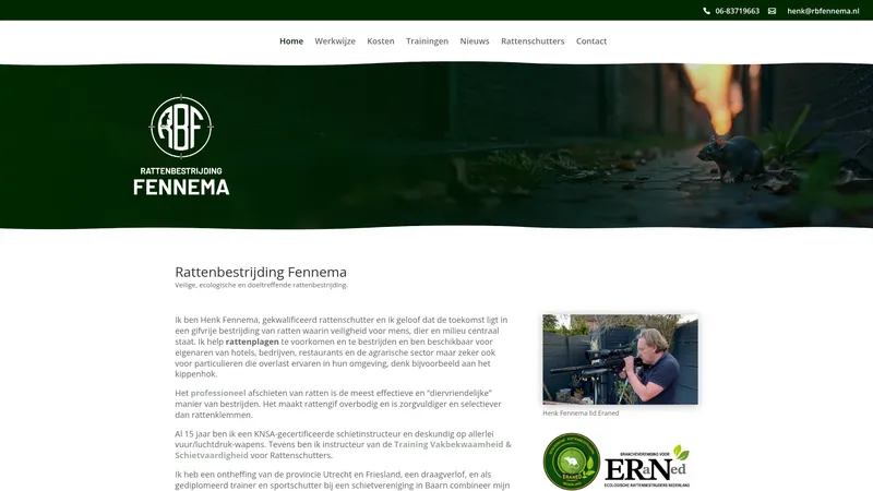 Website van Rattenbestrijding Fennema
