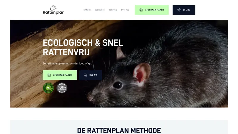 Website van Rattenplan Rattenbestrijding