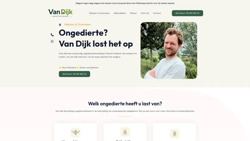 Website van Van Dijk Bestrijding
