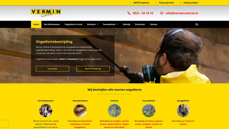 Website van Vermin Control