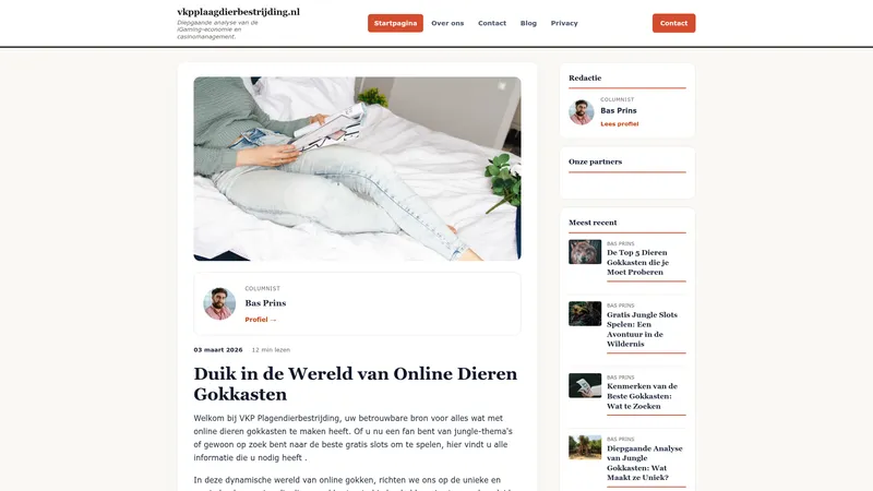 Website van VKP Plaagdierbestrijding
