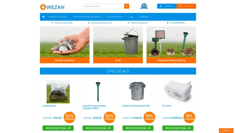 Website van Wezan
