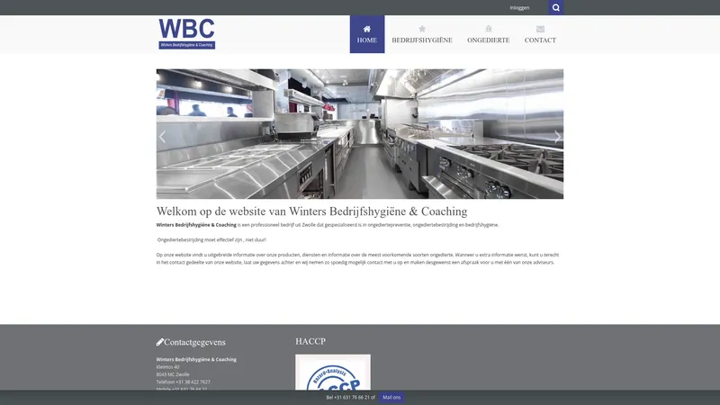 Website van Winters Bedrijfshygiëne & Coaching